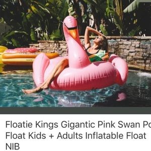 Floatie Kings Gigantic Pink Swan Swim Float BarbieCore NIB